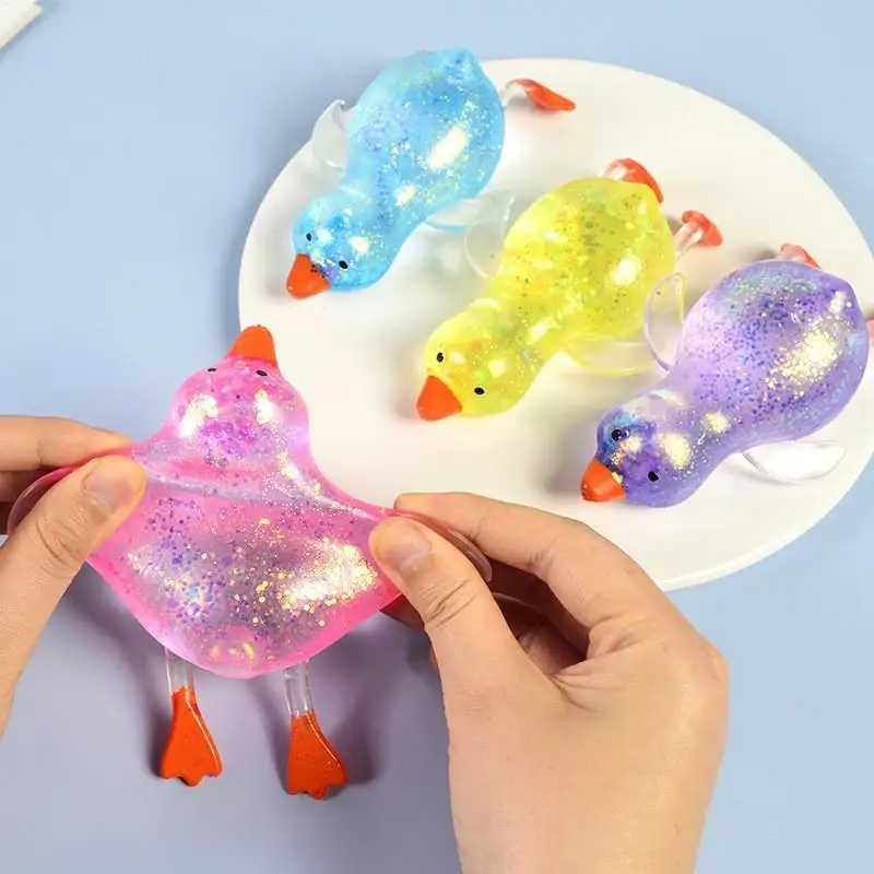 Colorful Duck Squeeze Toy Soft Cute Animal Stress Relief Decompres-sion Stretch Toy For Adults And Children Gift