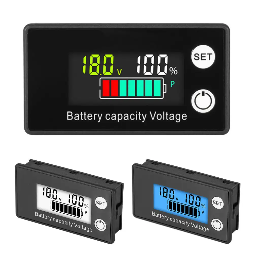 6133A Battery Capacity Indicator DC 8V-100V Lead Acid Lithium LiFePO4 Car Motorcycle Voltmeter Voltage Gauge 12V 24V 48V 72V