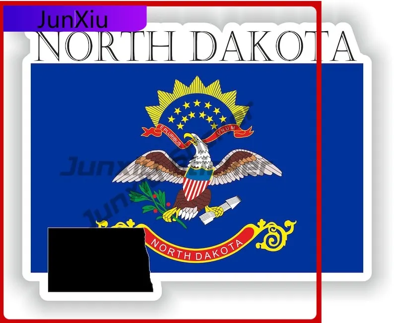 

North Dakota America Flag Black Map Sticker Custom Decals Personalized Stickers Car Ebike Sticker Decal For Cars Refit Bike Acc