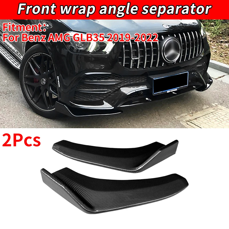 

For Benz GLB35 2019-2022 Car Accessories Front Wrap Angle Splitters Bumper Trunk Lip Splitter Spoiler Body Kit Carbon Look