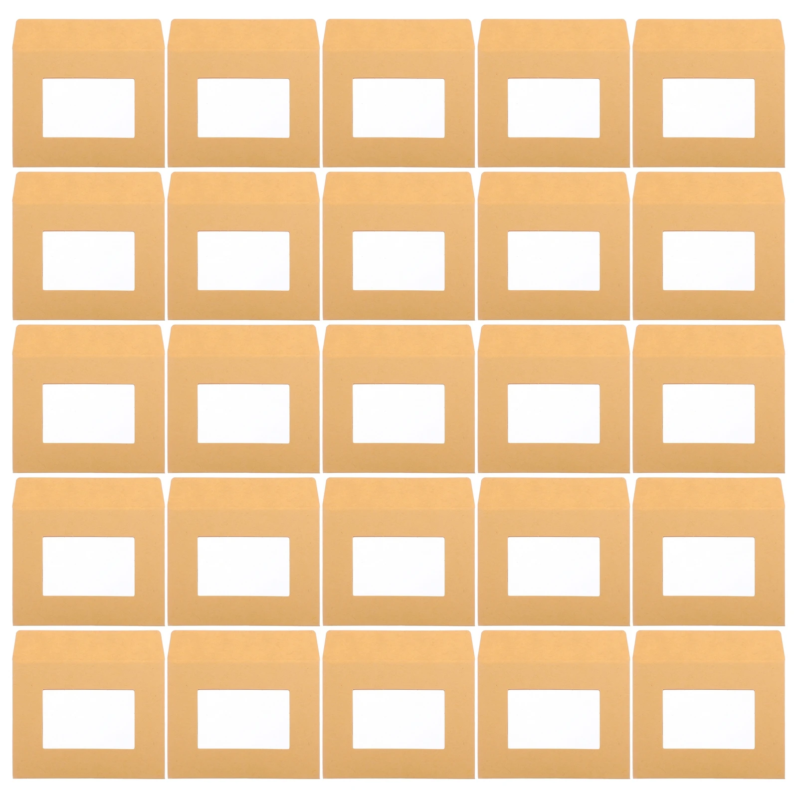 

25 Pcs Kraft Paper Envelopes Transparent File Bags Business Greeting Cards Office Document Folders Photo Invitations