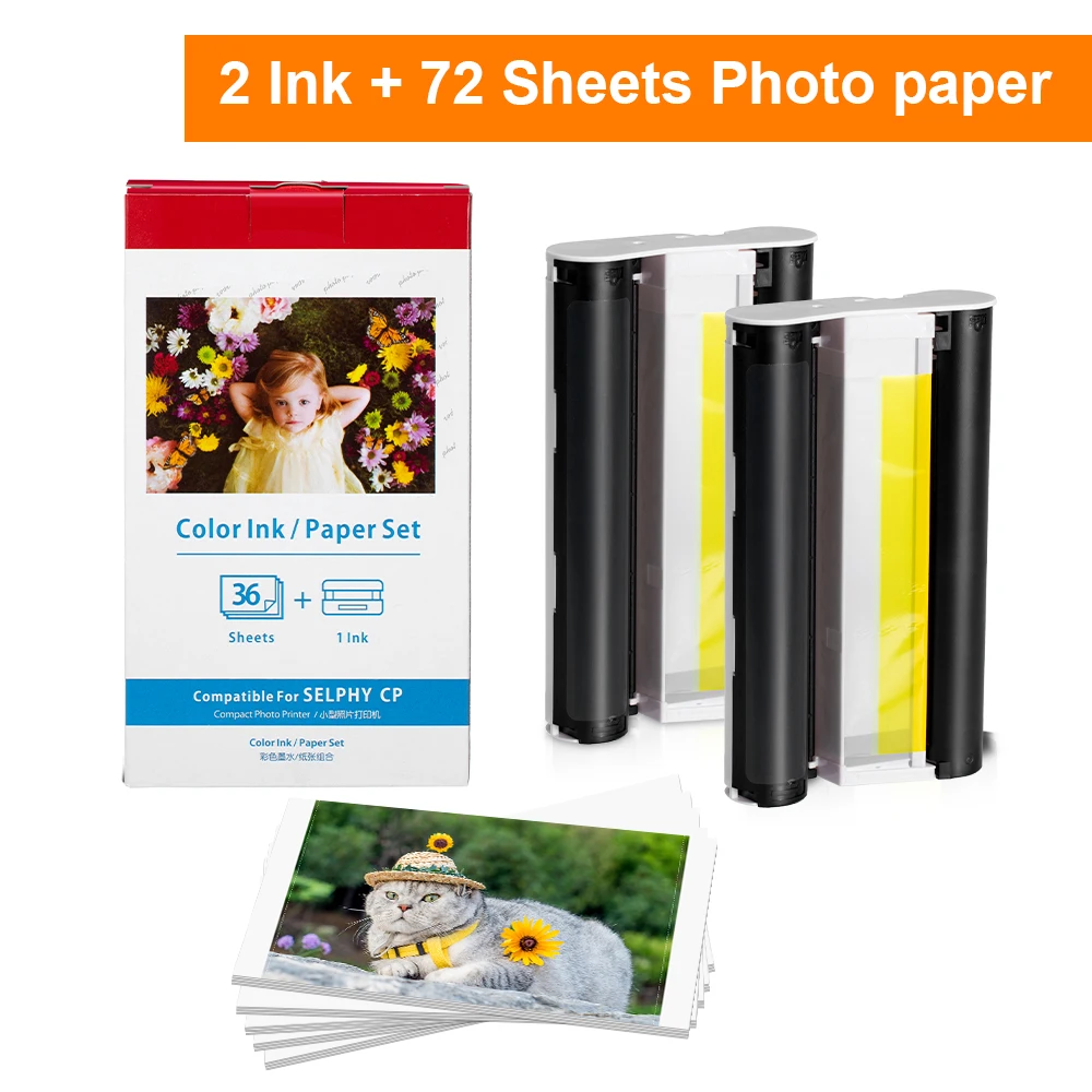 Compatibel met Canon Selphy KP-108IN fotopapier 3115B001(AA) Compatibel met Canon Selphy CP1200 CP1000 CP800 CP810 CP910, 108 vellen fotopapier (100 x 148 mm) 3 cartridges set