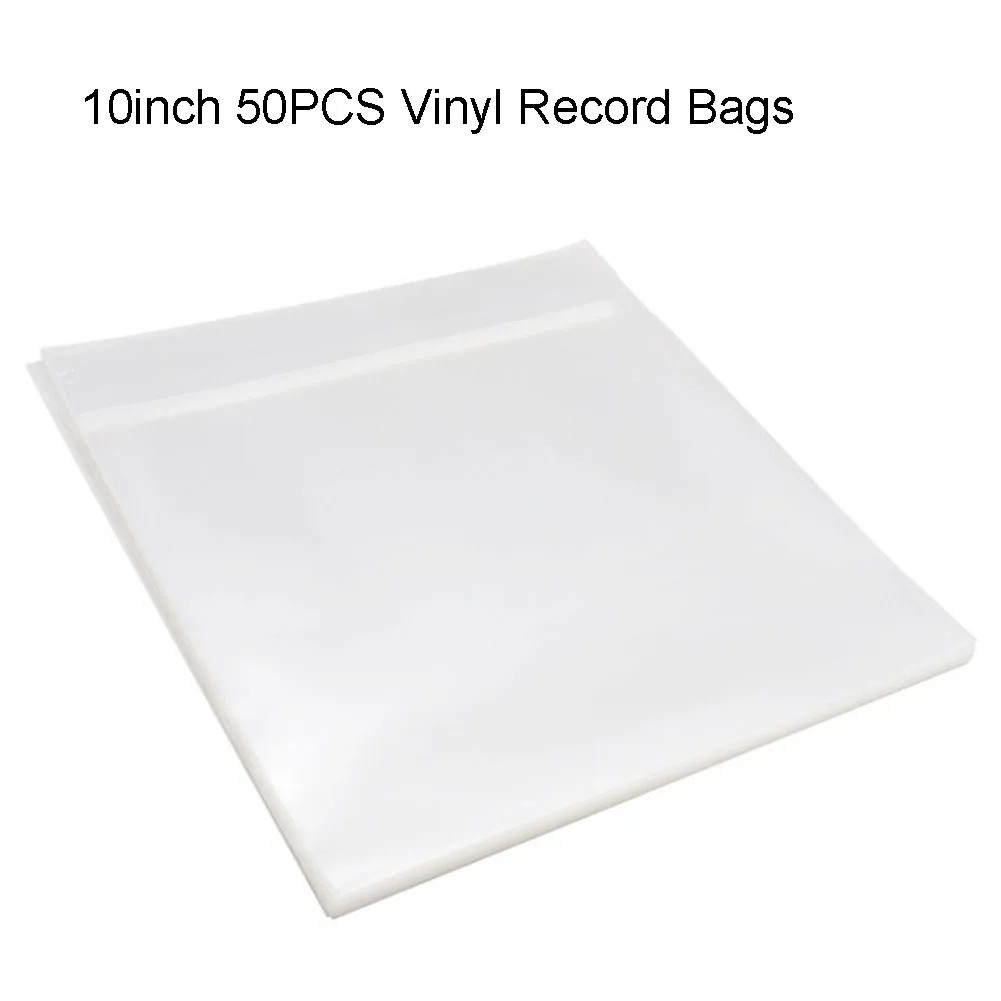 Dust and Scratch Protection Sleeves  50Pcs Clear Vinyl Record Bags  12inch 10inch 7 inch Size  Easy Insertion Design