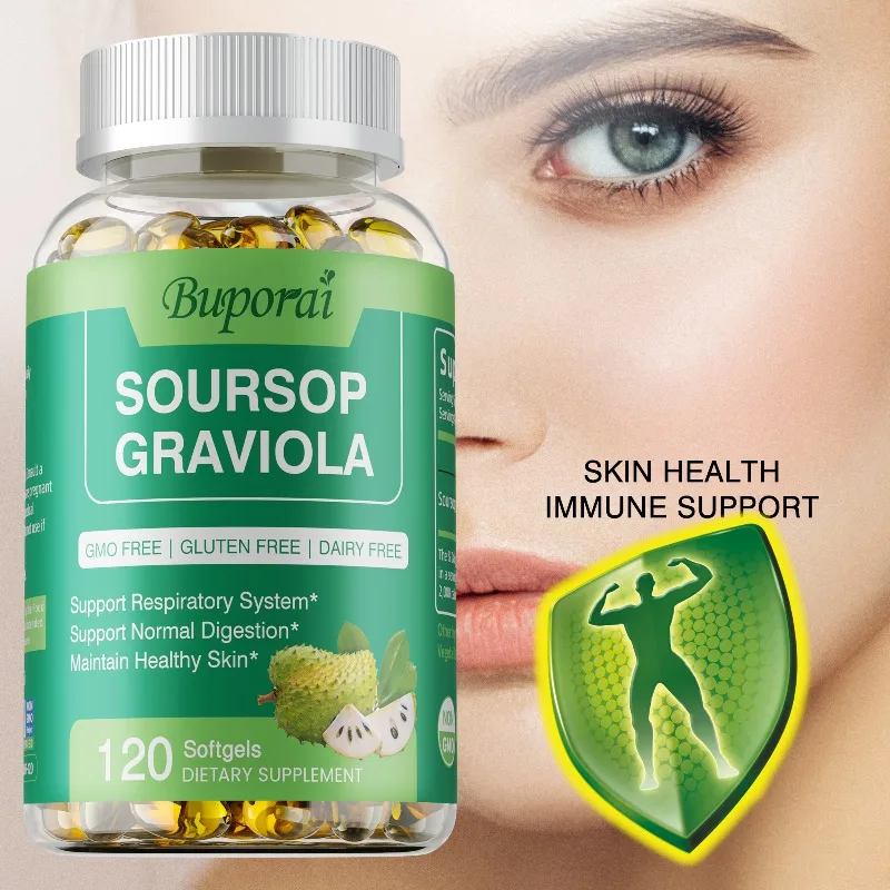 

Soursop Graviola Capsules -Support Cell Regeneration, Promote Digestive Function, Enhance Immunity, Protect Liver and Help Sleep