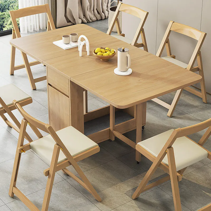 Zhiguang-Silla de comedor plegable de madera maciza para el hogar, taburete de respaldo para exteriores, moderno, Simple, portátil, ahorra espacio, para estudio