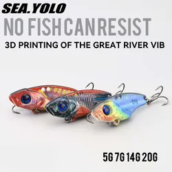 3D Printing VIB Vibration Bait Three Hook Spanish Mackerel Bass Bait Long Throw Road Asian Bait Fake Bait Sequins Horse Mouth