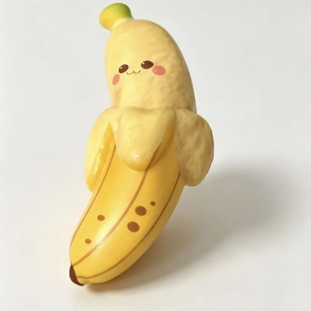 PU Simulated Banana Squeeze Slow Rising Soft Banana Stress Gradient Banana Style Peeled Banana Shape Fruit Squeeze Fidget