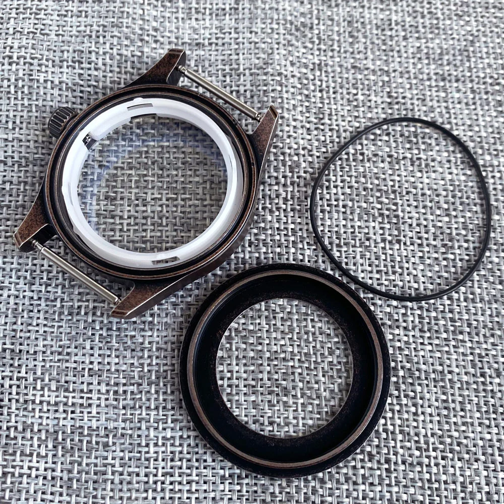 Tandorio 36mm 39mm Pilot Vintage Watch Case Coated Bronze 20ATM Sapphire Glass fit NH35 NH36 ETA2824 PT5000 Movement Watch Parts - Image 6