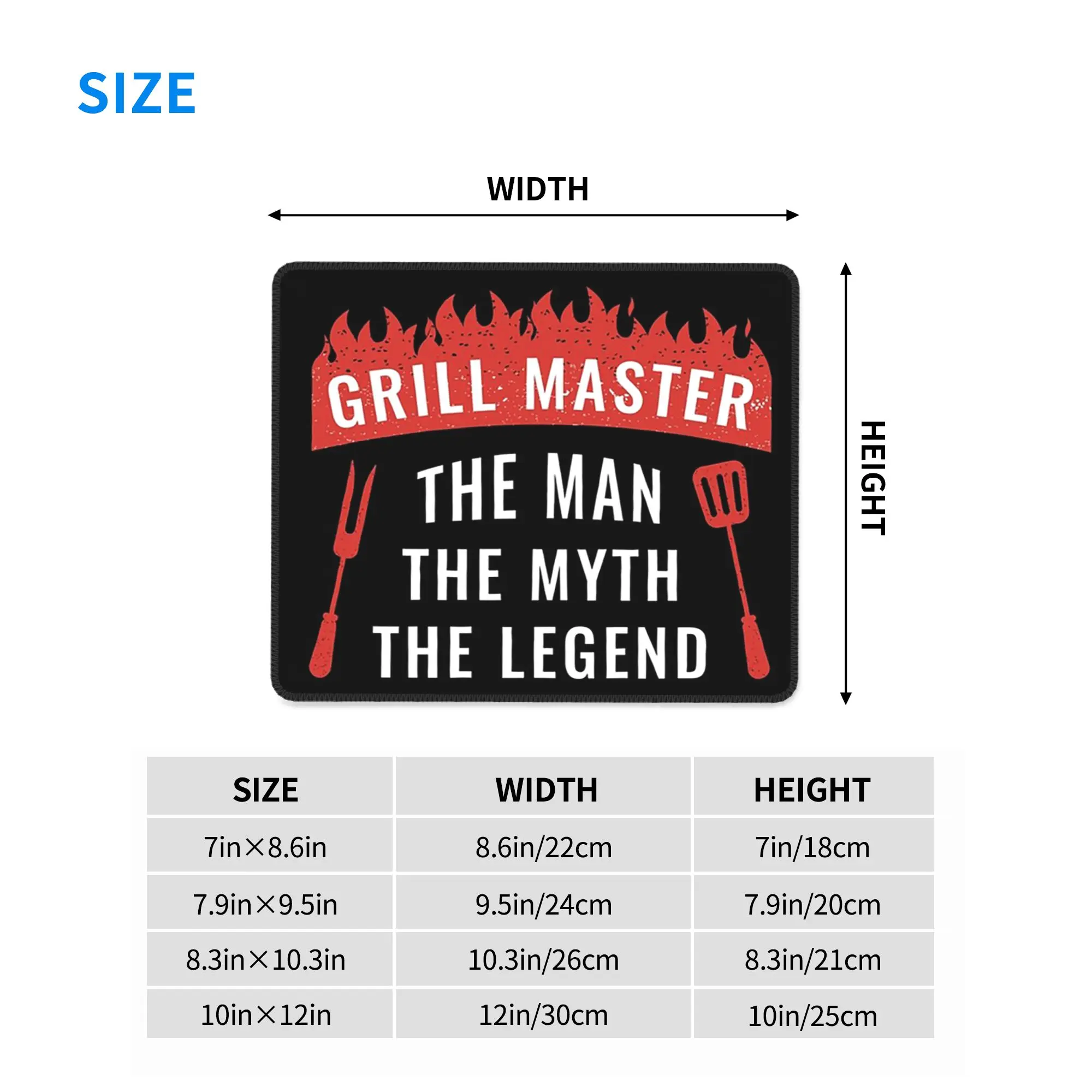 Dad The Man The Myth Grill Master legend Mouse Pad Computer Keyboard Mouse Mat Gamer PC Laptop Desk Mat Accessories Table Mats