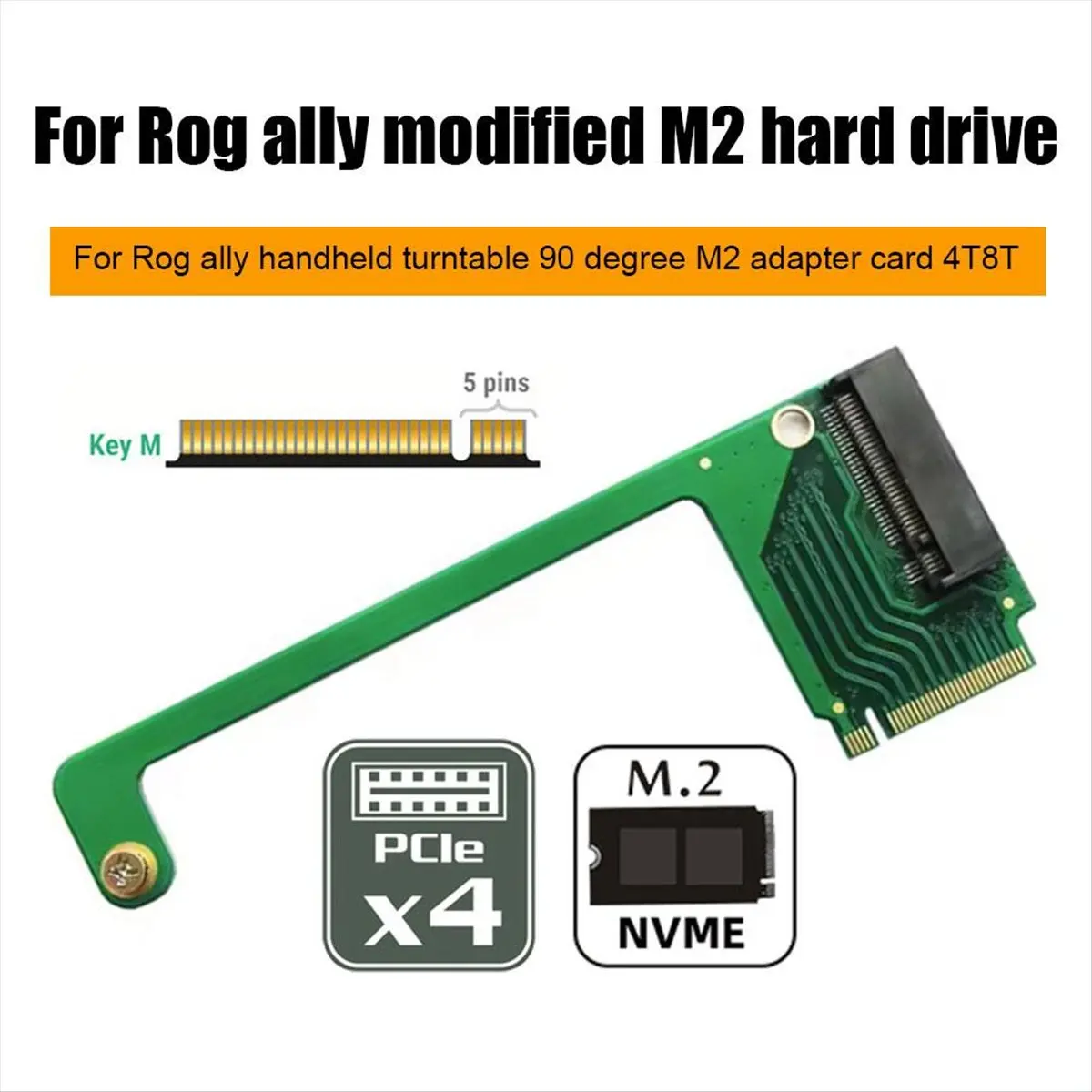 [B63C] For ROG Handheld Ally Handheld Transfer Board 90 Degree Ally Adapter Modified NVME Hard Drive Card M.2 Accessories-B