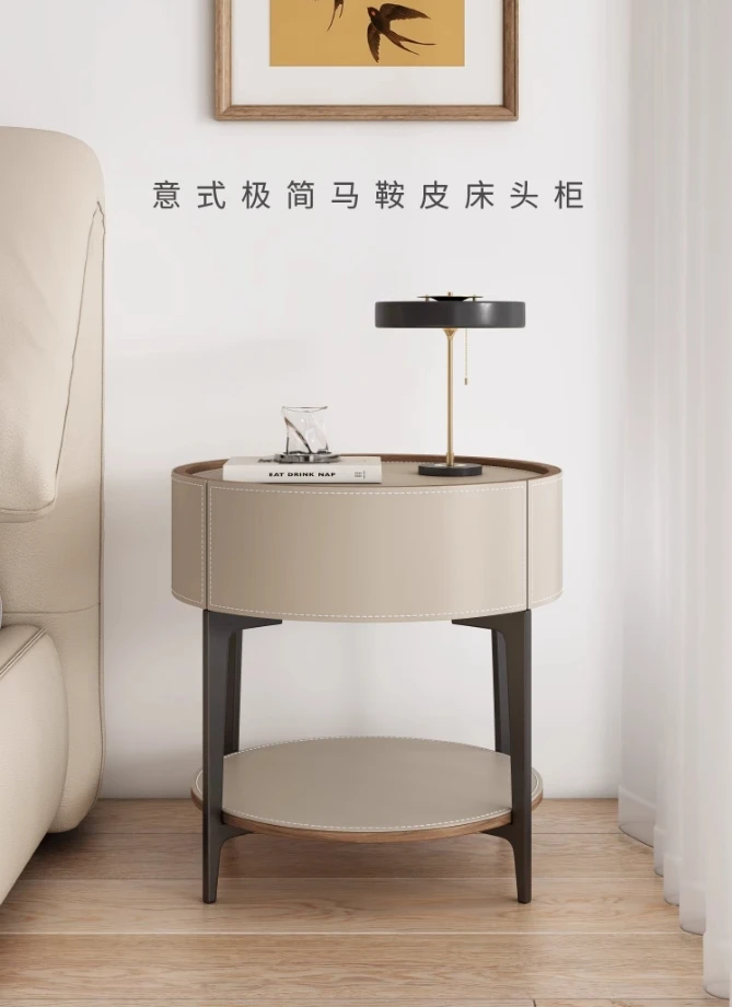 Unique Design Bedside Table Modern Aesthetic Italian Luxury Style Nightstands Drawers Storage Mesita De Noche Bedroom Furniture
