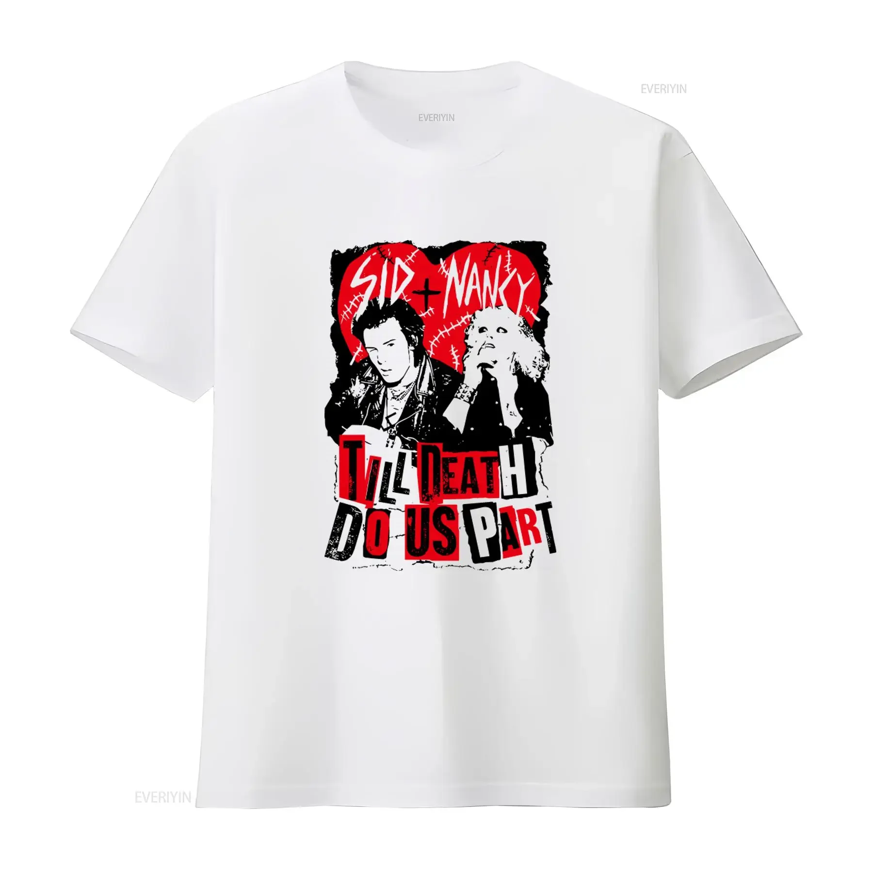 Camiseta para mujer Sex Pistols Sid And Nancy Til Death Do Us Part, estilo punk rock vintage, estilo vintage lavado, ropa de calle a la moda