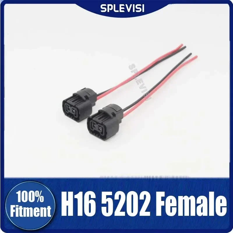 

2Pcs Female PS24W 5202 H16 Two Harness Bulb Connector Plug Connector Harness Base Connector For Fog DRL Light Bulbs