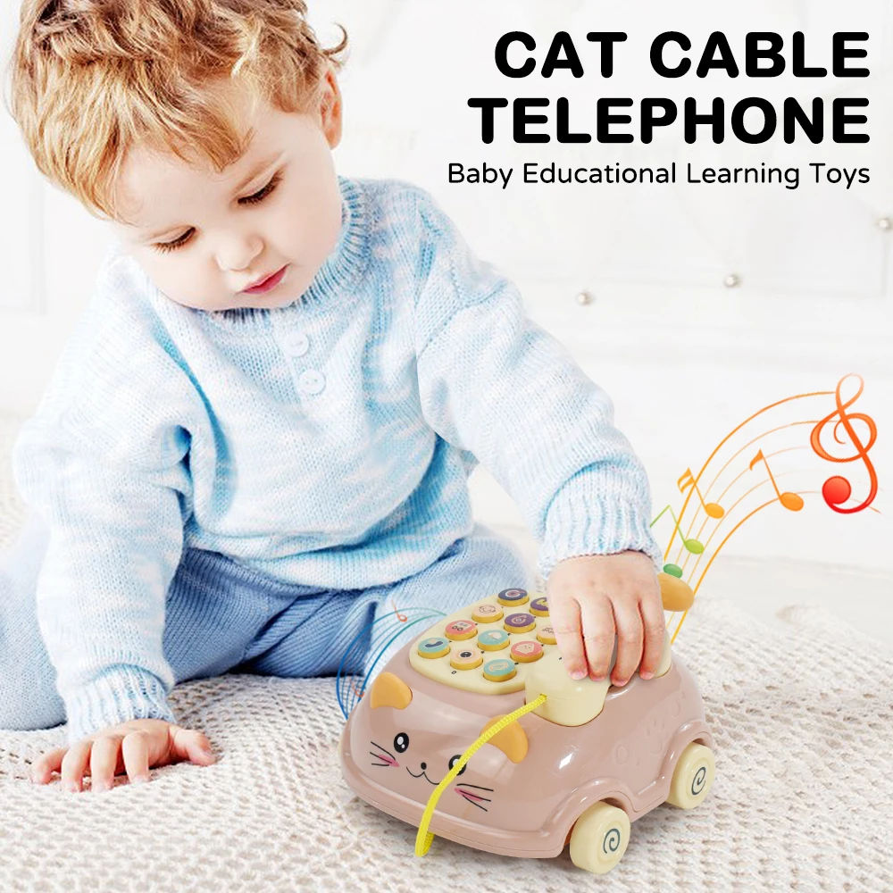 Children's Multifunctional Boys And Girls Bilingual Simulation Telephone Story Machine Cat Baby Mobile Phone Educational Toys