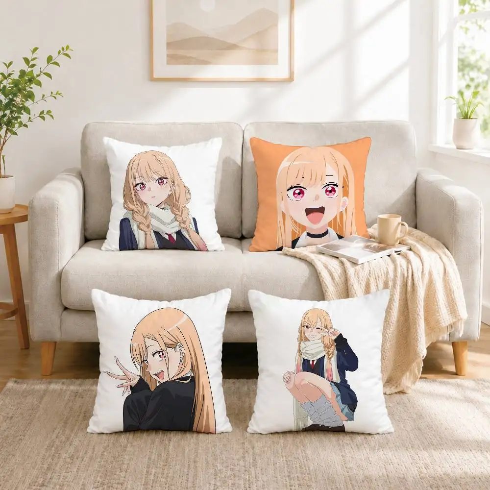 My Dress-Up Darling Marin Kitagawa Pillow Case Square Double-Sided Sofa Cushion Cover Bedroom Bedside Pillow Gift