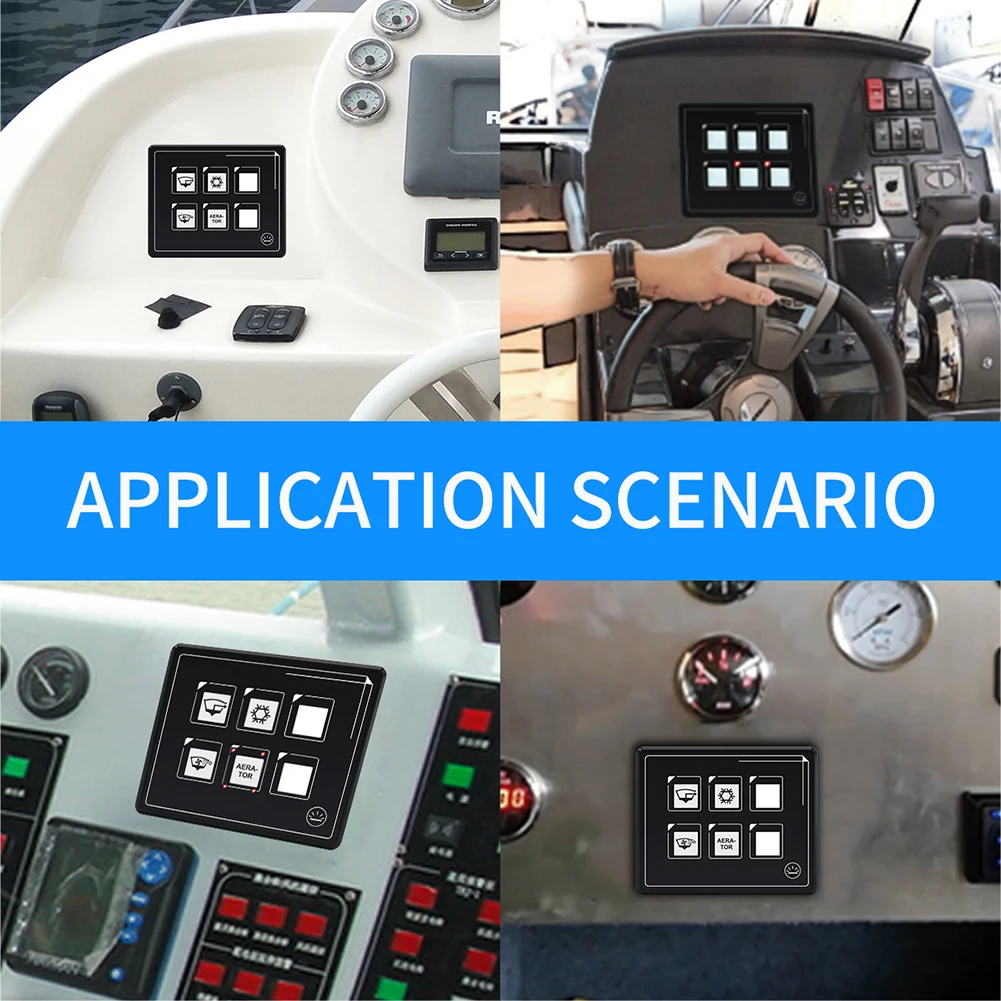 Painel de controle de membrana de toque led para carro, 6 gangues, interruptor ip67, à prova d'água, controlador de membrana, painel de interruptor, acessório eletrônico de carro