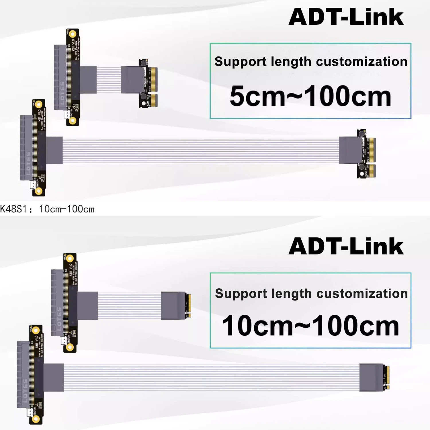 ADT-Link HPE FlexibleLOM FLR Network Card To M.2 NVMe PCIEx4 Adapter Extension Cable Inclub K28M1 K48S1 Customizable expertise