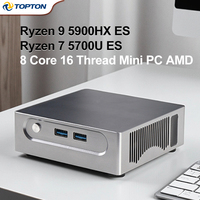 Mini PC Gamer AMD Ryzen 9 5900HX ES/Ryzen 7 5700U ES Windows 11 DDR4 RAM & Dual NVMe Compact Gaming Office Desktop Computer NUC