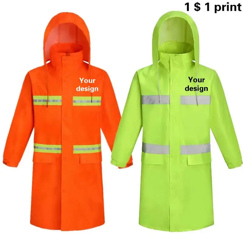 Reflecterende Kleding Set Voor Mannen Buiten Wandelen Camping Winddichte Waterdichte Regenjas Weg Redding Duty Jas Top Aangepast Logo