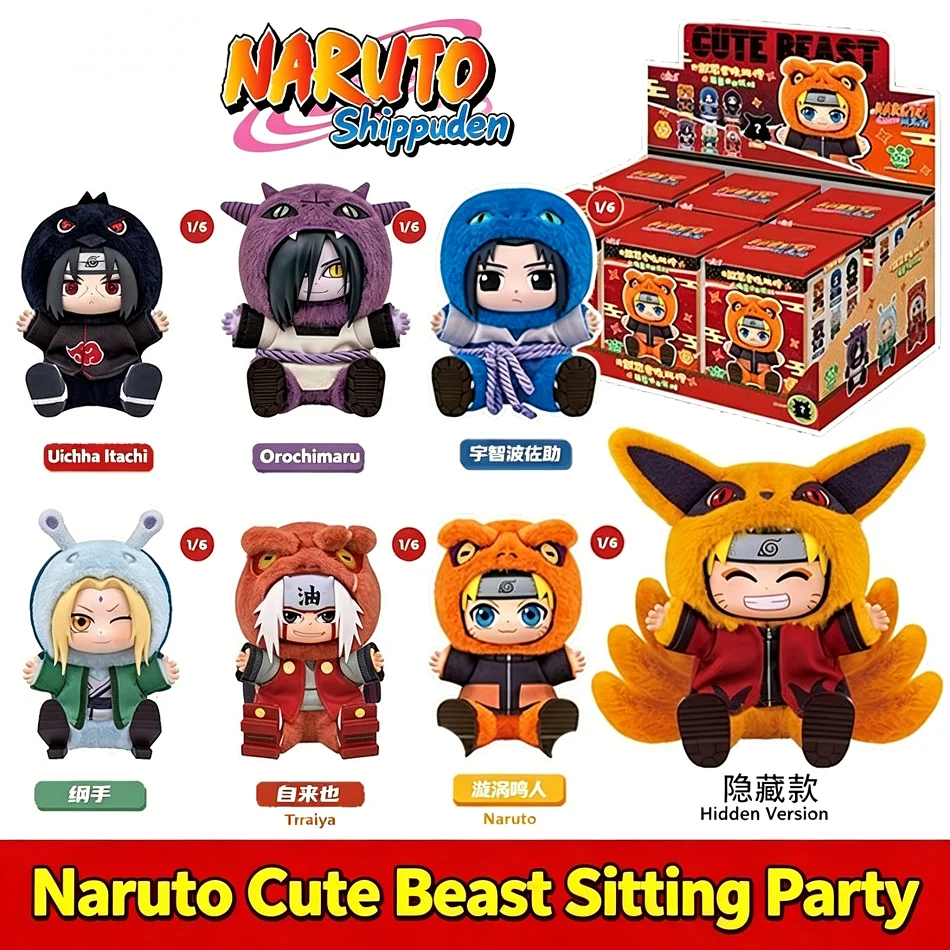 

In Stock Genuine TOPTOY EAKI Naruto Sit-in Party Konohagakure San'in Jiraiya Orochimaru Tsunade Cute Plush Blind Box Toys Gifts