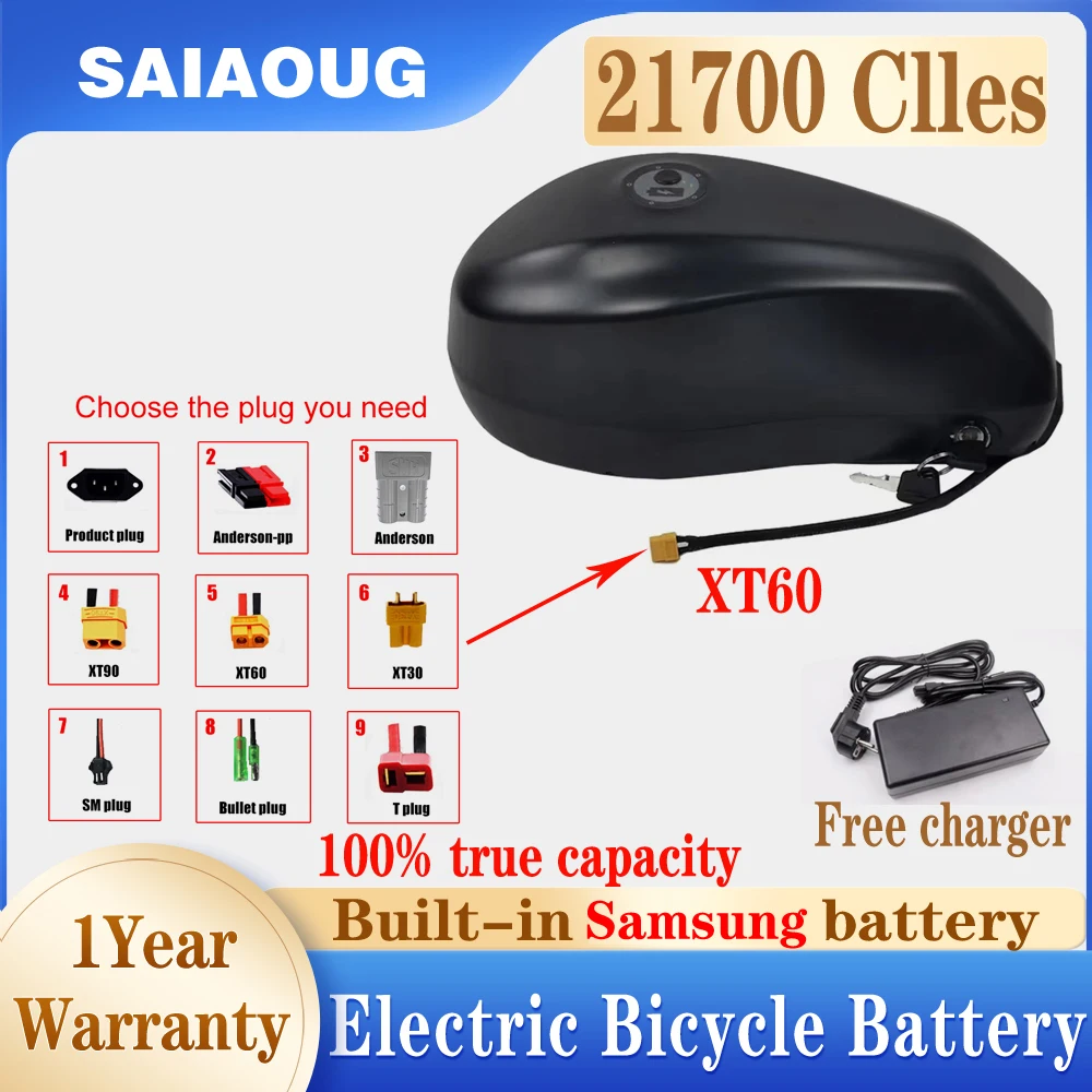 48v Fuel Tank Lithium Battery  72 V E Bike Akku Accu Electric Bicycle 1500w Bafang 2500W  3000W 30 35 40 50 60 70 80ah Battery