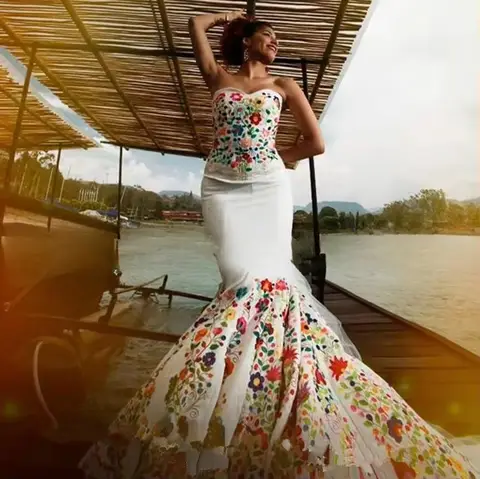 10 best sales lantliga västerländska bröllopsklänningar - №4