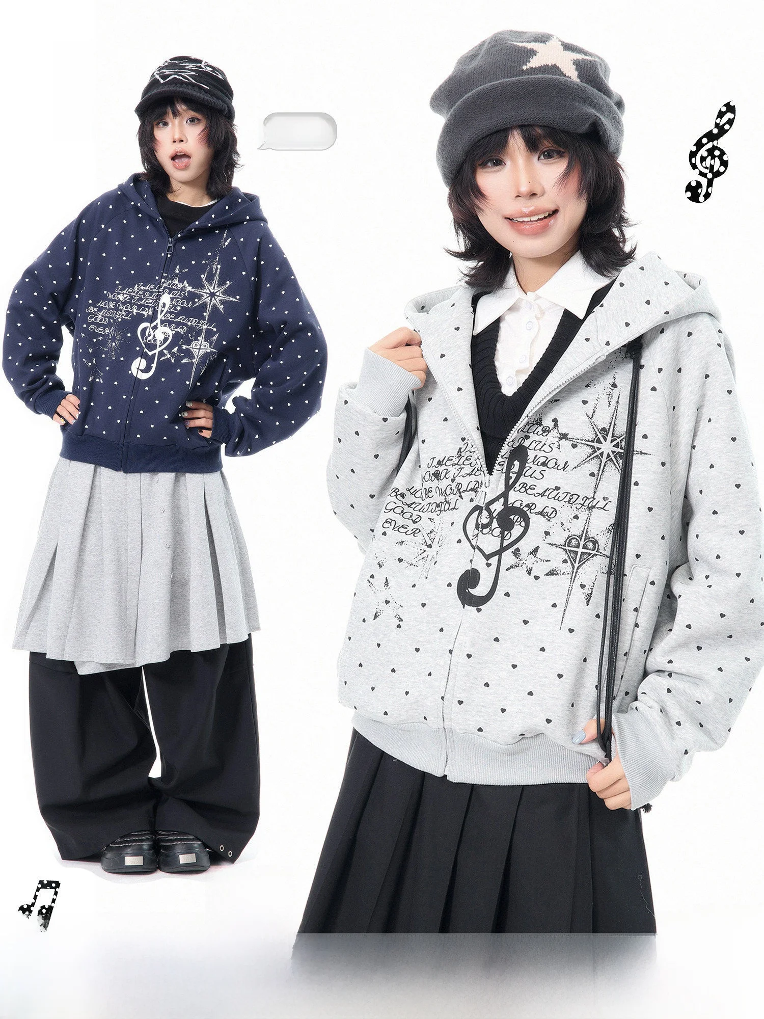 

Женская толстовка с принтом в виде сердечек MKGO American Note, весенняя, легкая, универсальная, свободного кроя, повседневная, утягивающая, из смеси хлопка и полиэстера, размер L