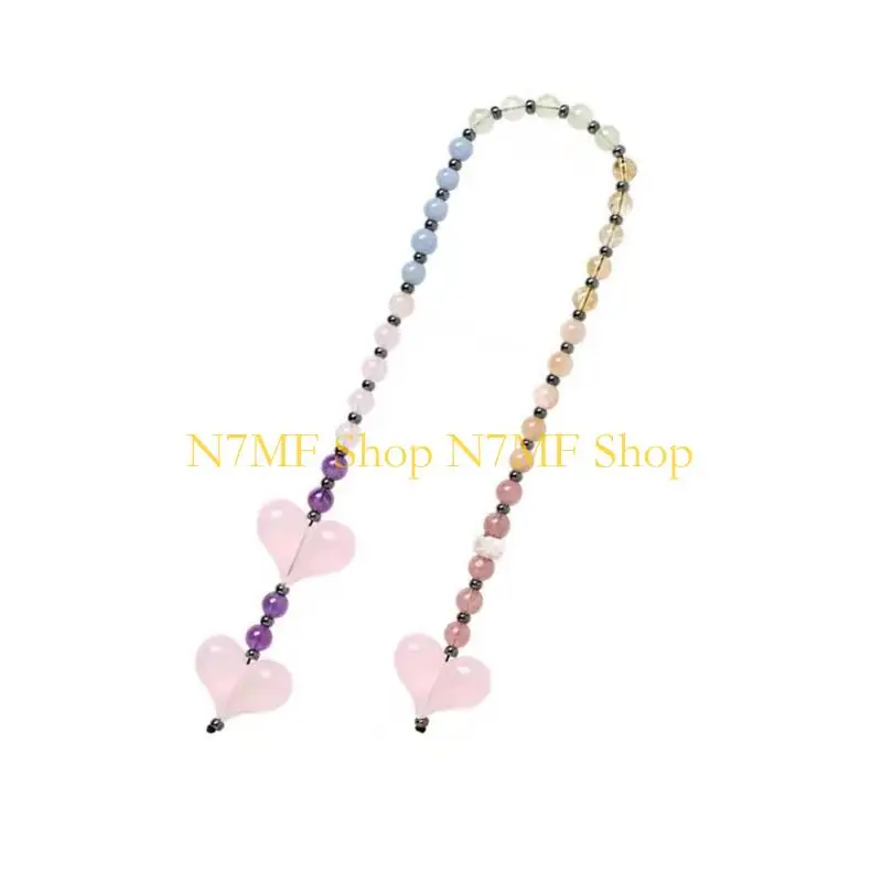 

N7MF Adorable Striped Heart Charm Keychain Pink Heart Striped Holder Hanging Accessory For Trendy Individuals