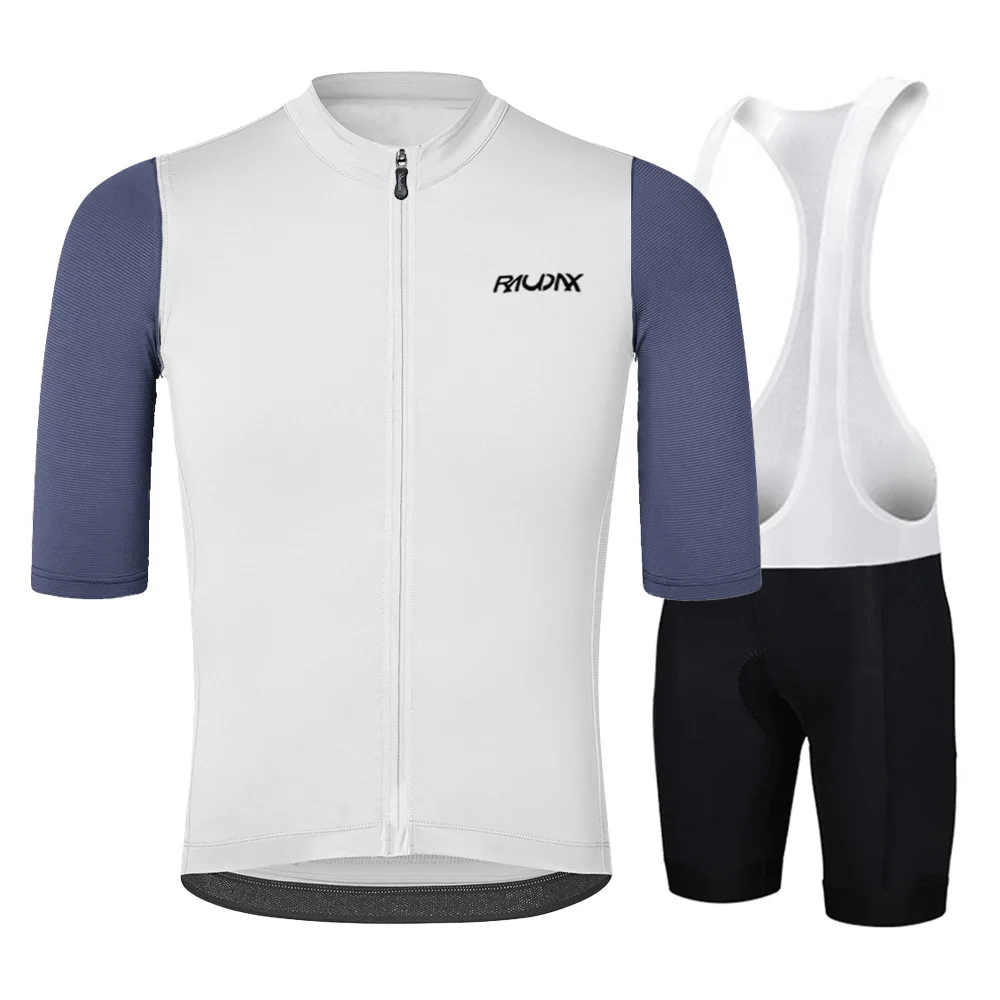AliExpress RAUDAX Men Short Sleeve Cycling Jersey Set with Pockets MTB Bike Clothing High Quality Ropa Ciclismo Bib Shorts Bicycle Uniform