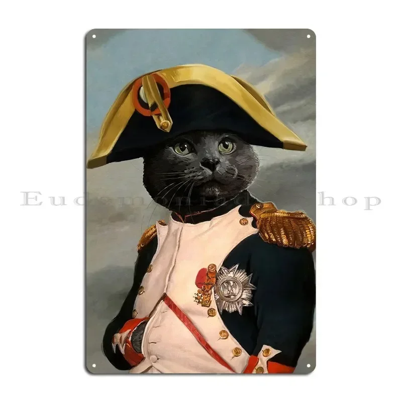 Napoleon Blue Cat Metal Sign Party Bar Wall Mural Vintage Create Tin Sign Poster