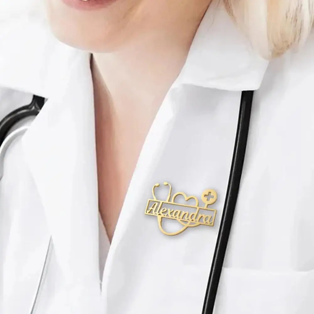

Custom Name Stethoscope Pin Medical School Graduation Brooch Medical Student/Nurse/Doctor Gift Personalized Doctor Name Badge