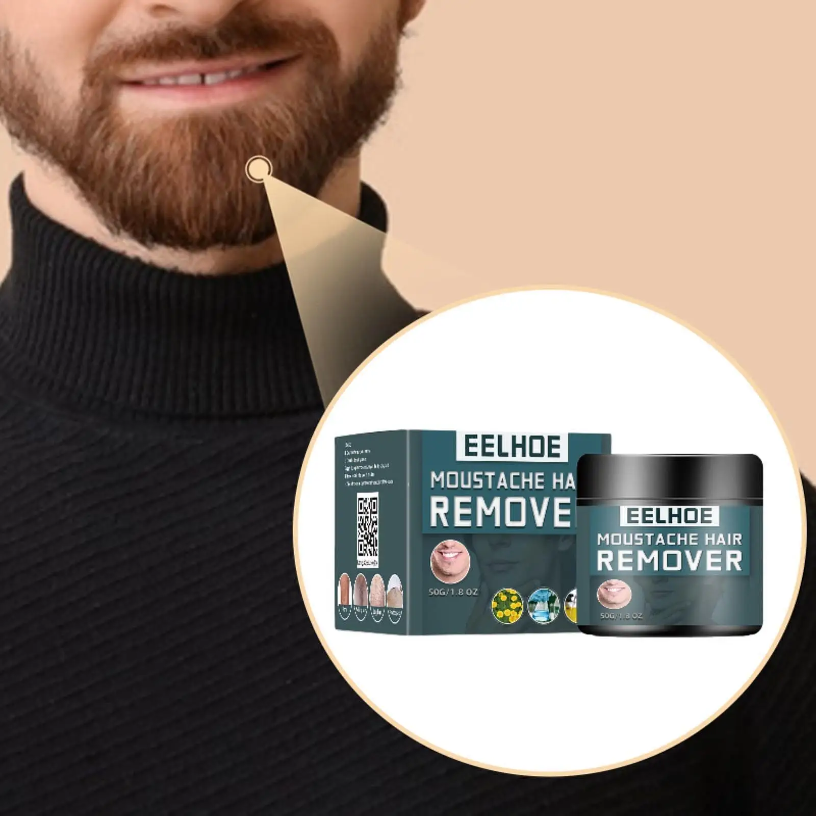 

Beard Hair Removal Cream 50G for Boyfriends Gift Multipurpose Gentle on Skin