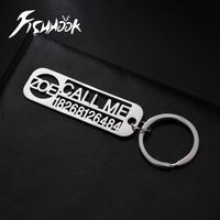 Personalized Car Keychain Custom Name Phone Number Key Chain Ring Gift For Men Women Father Day Dad Stainless Steel Jewelry