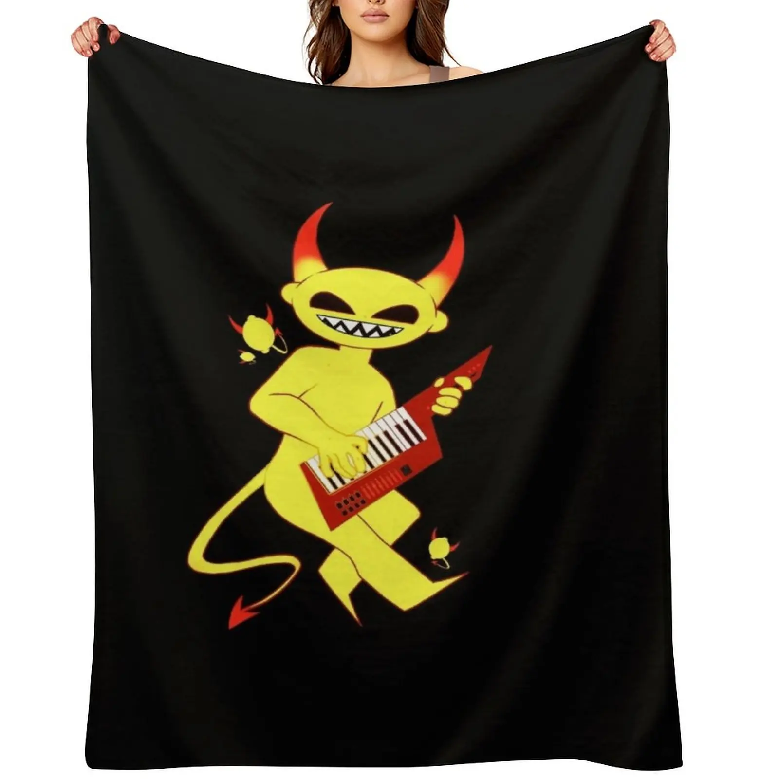 

Lemon Demon Throw Blanket Thins Bed Fashionable Retros Bed linens Blankets