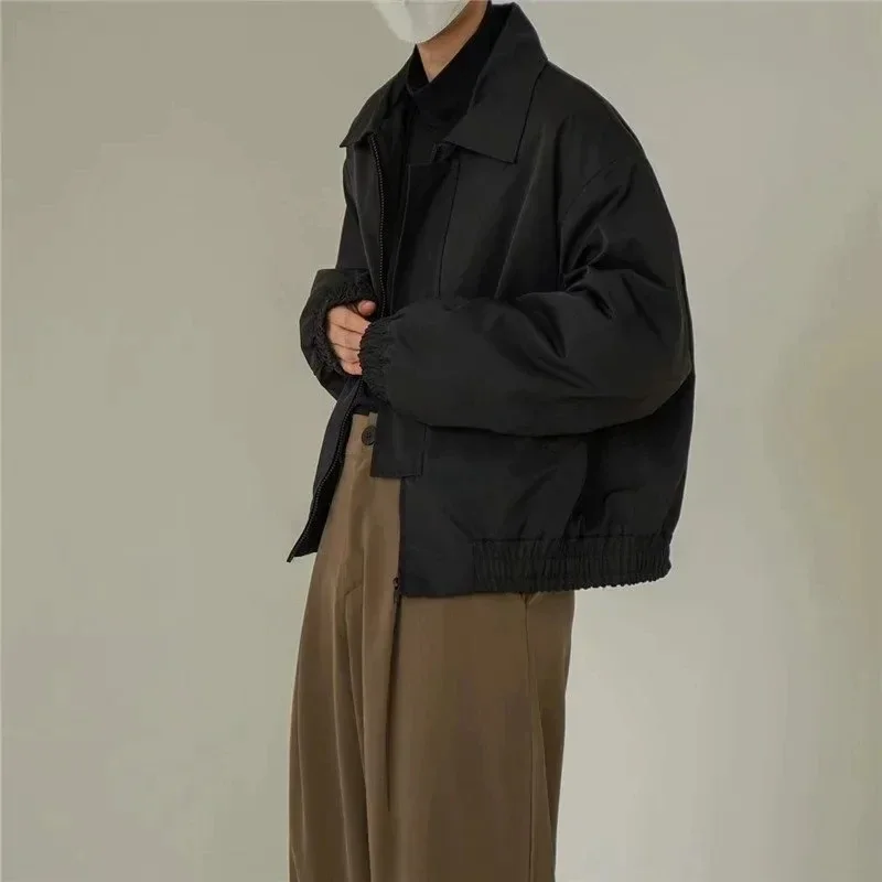 

Y2k Europe America High Street Casual Coat Spring Autumn Design Sense Men Vintage Shoulder-Padded Short Bomber Jacket