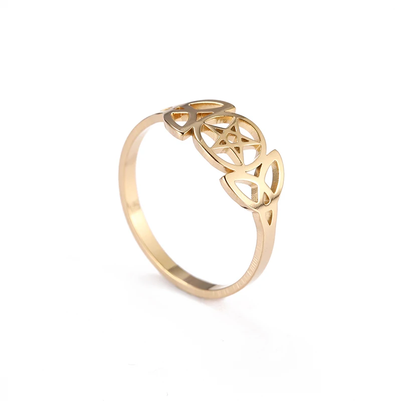 Witch's Irish Knot Ring für Frauen Edelstahl Irland Keltische hohle Fingerringe Neue Hexerei Amulett Schmuck Geburtstagsgeschenk – Detail 8