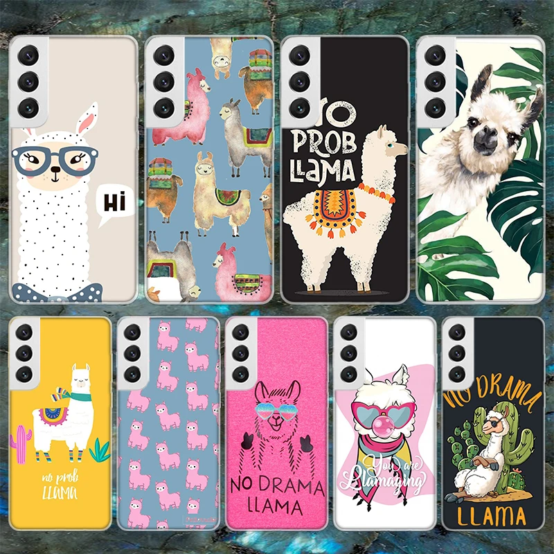 Lama Llama Alpacas Soft Phone Case For Samsung Galaxy S23 S22 Ultra S21 Plus S20 FE S10 Lite S9 S8 + S10E S7 Edge Pattern Capa