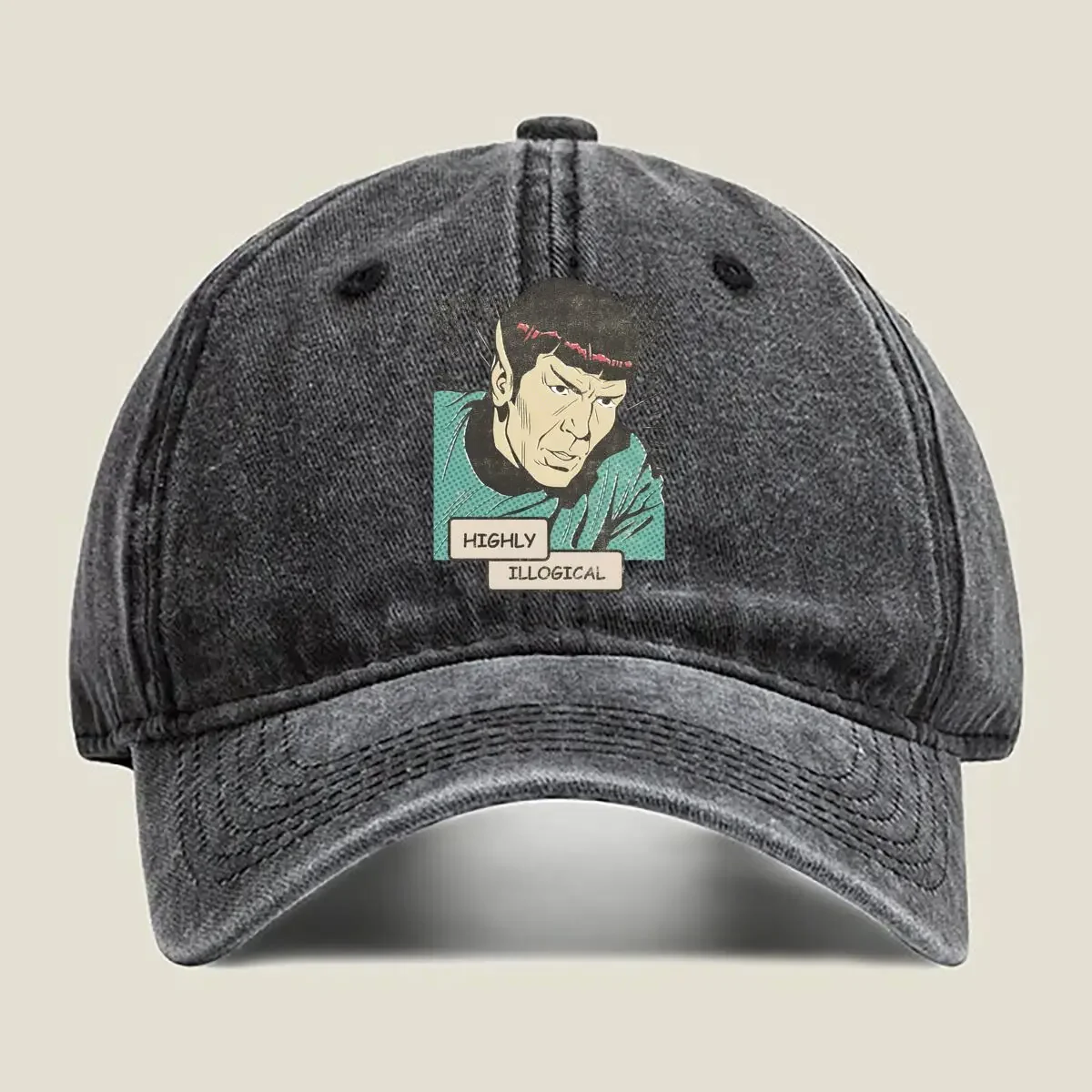 New Spock Tribute TV - Inspired, Sci  Fi Character Design Washed Baseball Cap