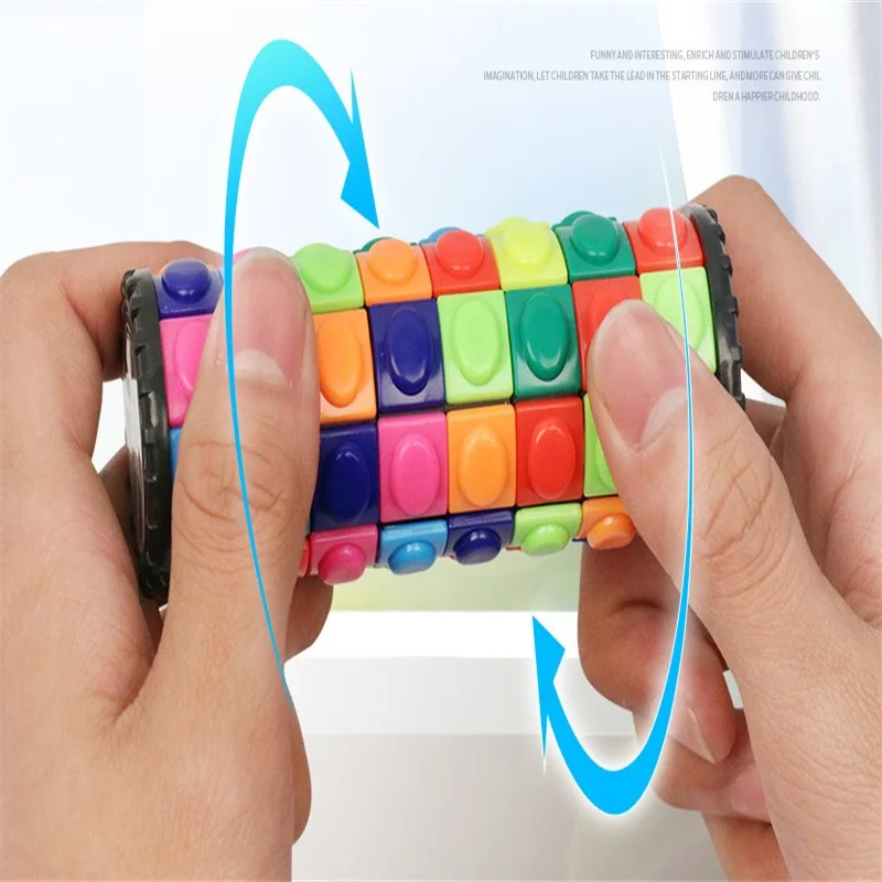 Cube Corn Shape 3D Magic Tower Develop Intelligence with Rubik Cube Decompression Toy Parent-child Prop Gift Sliding Magic Cube