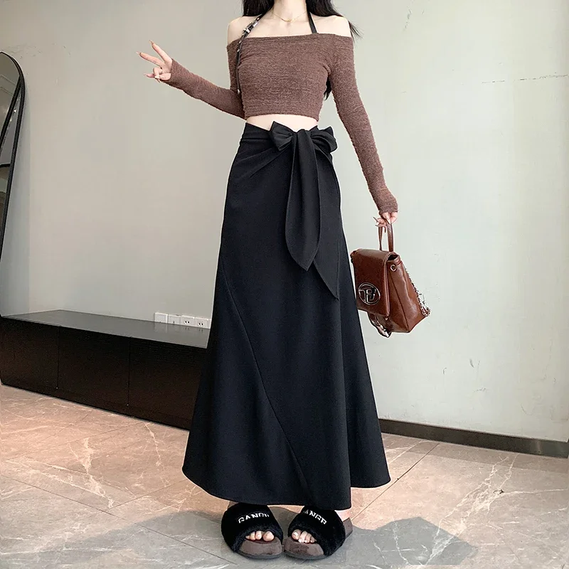 2024 Autumn/Winter New Design Irregular Fishtail Skirt Long Skirt High Waist Versatile A-line Skirt Half Body Skirt Long Skirt