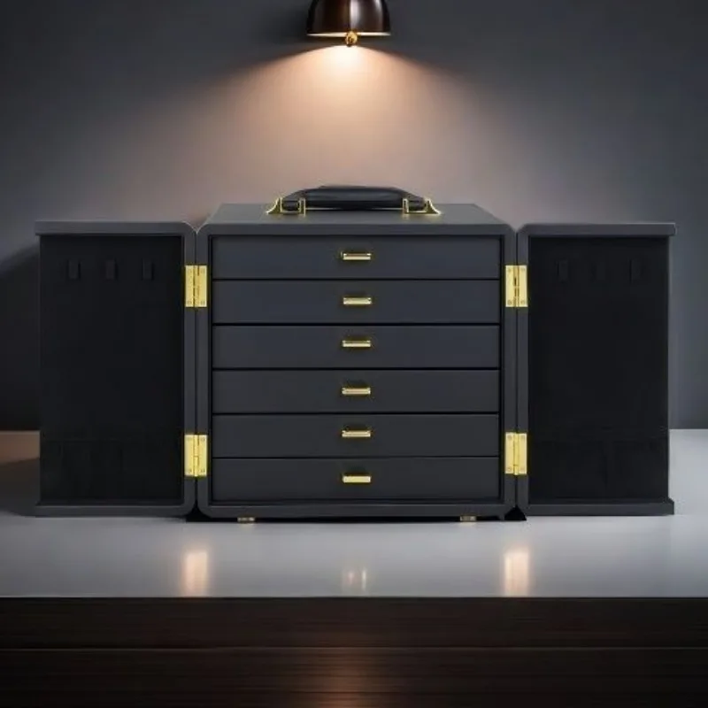 Leather Jewelry Box Travel Portable Necklace Earring Storage Case Fashion Trinkets Organizer Boxes Luxury Bracelet Storages Case