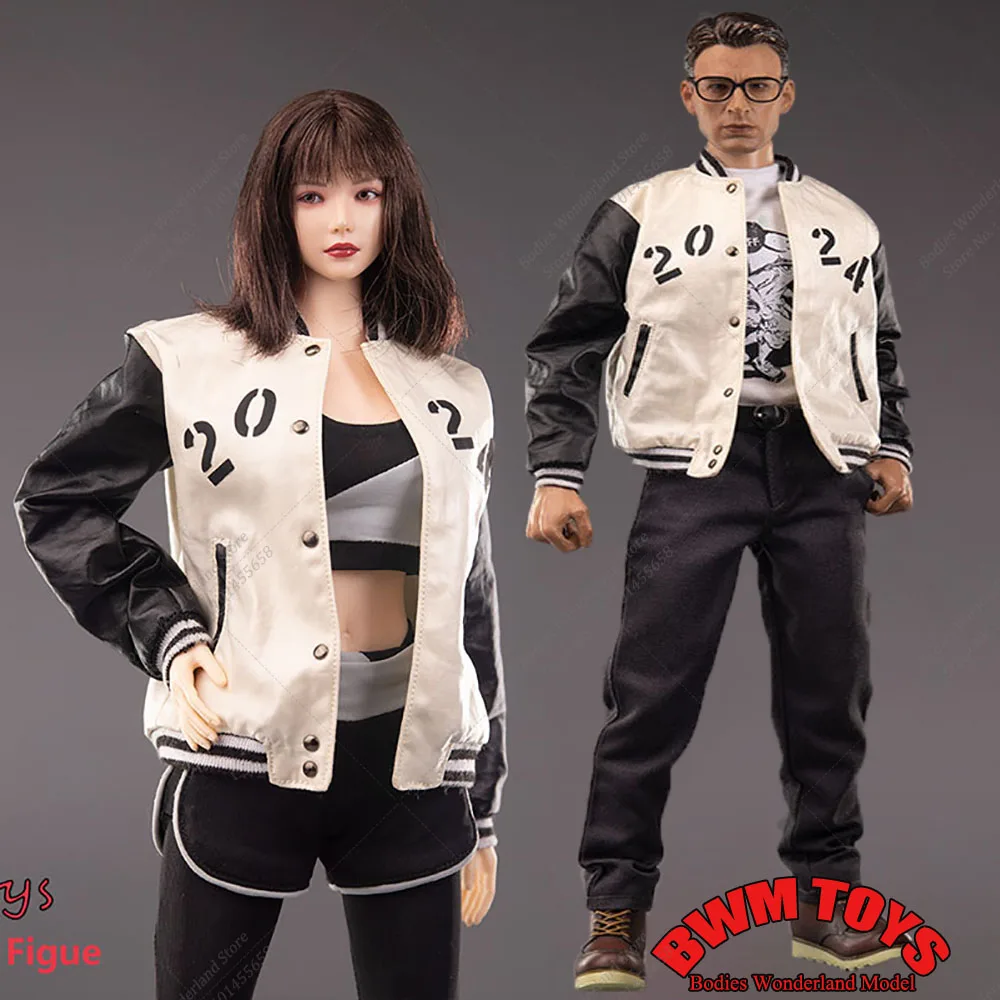 CCN6019 1/6 American Retro Baseball Uniform Jersey Jacket With Pockets Printed Sportswear For 12in Male Female Action Figure