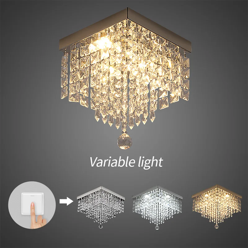 Modern Indoor Ceiling Lamp For Dining Room Stainless Steel Led Chandelier Light Fixture Crystal Lustres Luminaire Room Pendant