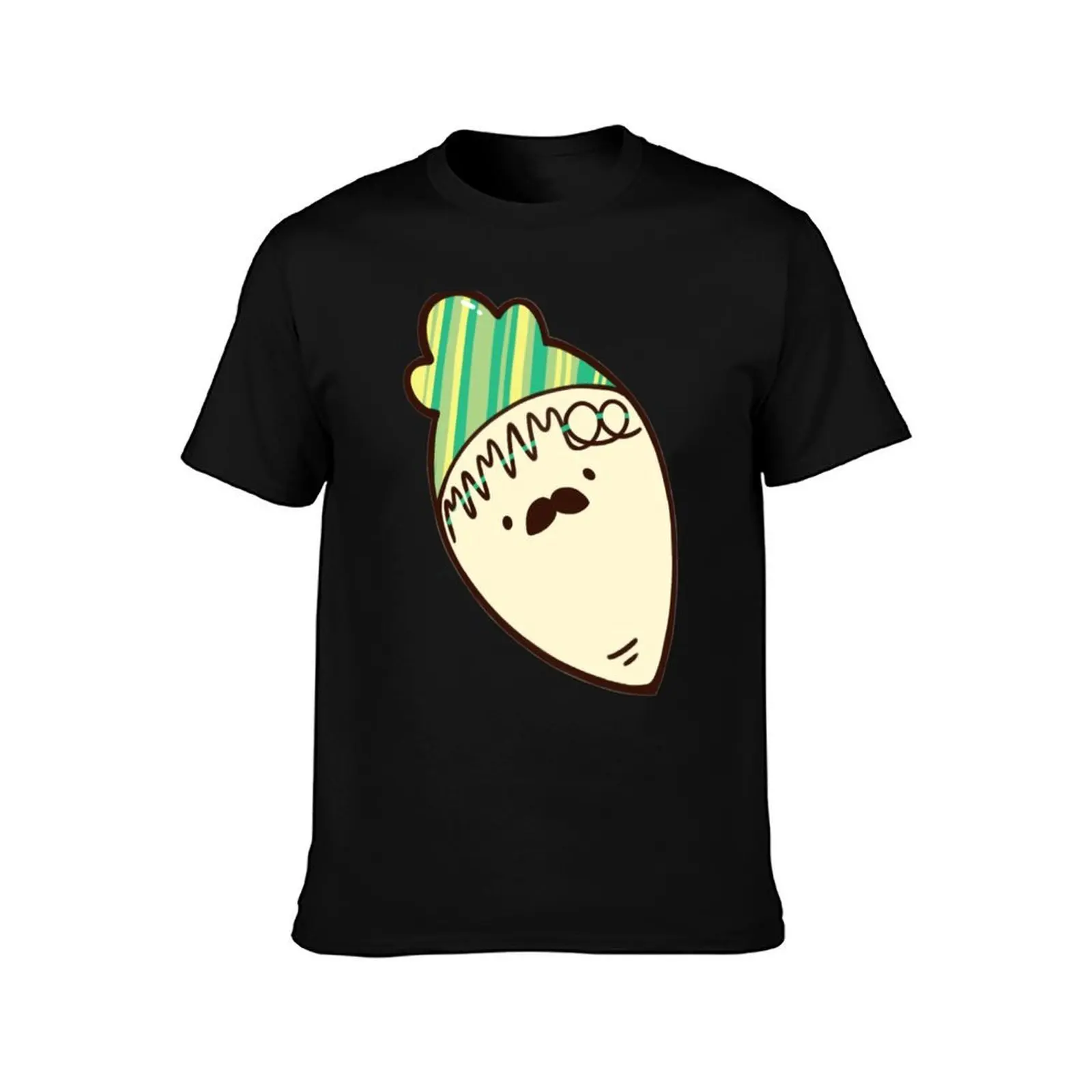 MAMAMOO -Design Radish with Mustache T-Shirt Relaxed Casual Short Sleeve Tee T-Shirt