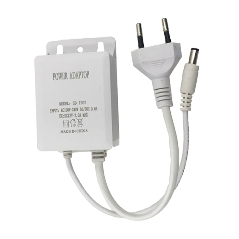 4XFC Outdoor Power Supply Adapter DC12V 2A Output Overloads Short Circuits Protections Waterproof Dustproof AC100 240V Input