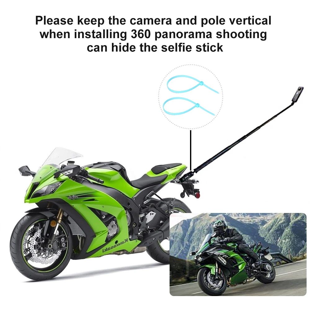 Bicycle Motorcycle Panoramic Selfie Stick Monopod Mount Handlebar Bracket For Insta360 One X2 X3 GoPro 11 10 9 8 SJCAM Accessory