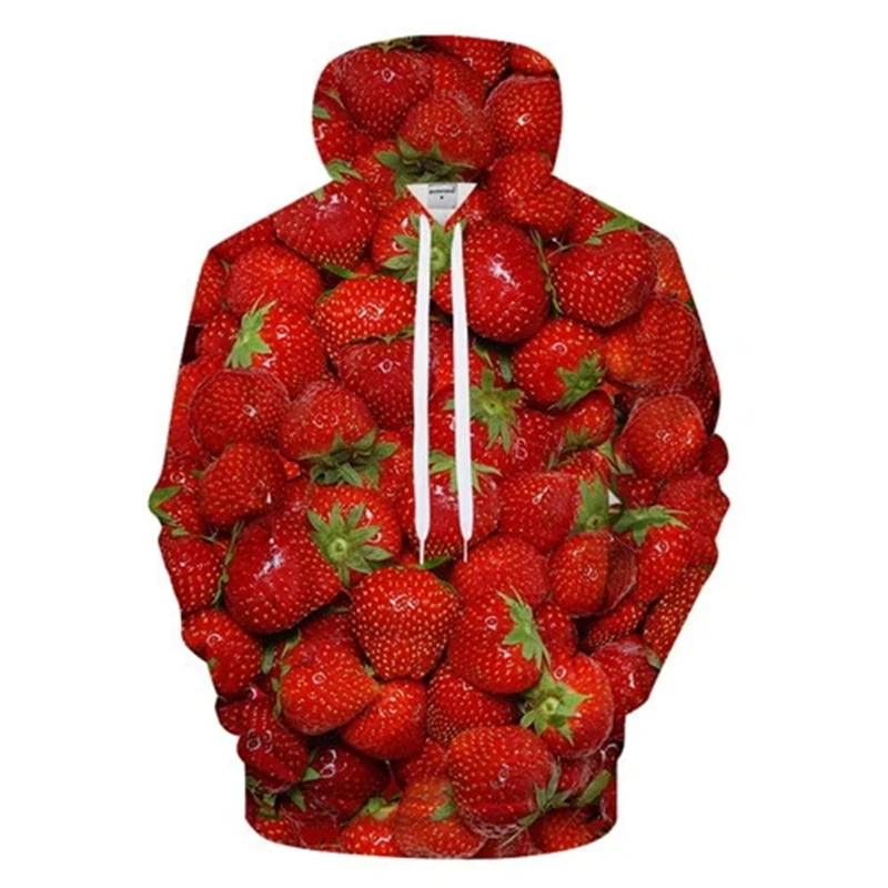 Autumn Fruit Strawberry 3D Print Hoodies Men Women Fashion Casual Sweatshirts Loose Hoodie Pullovers Tracksuit Kids Clothing