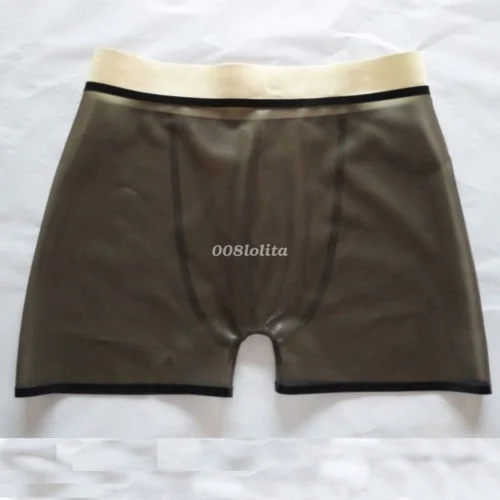 100% اللاتكس المطاط Gummi الأسود مثير السراويل ملخصات حجم XS-XXL