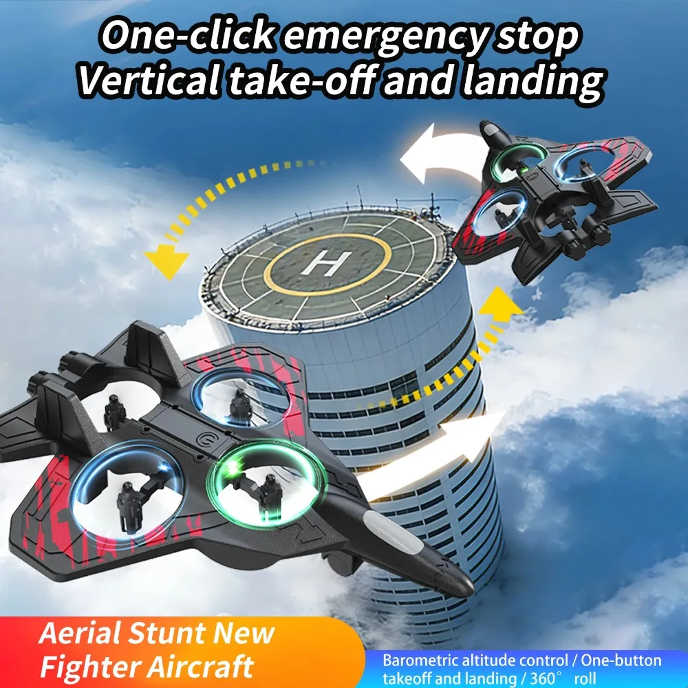 VEVLO 2026 YL87/L89 RC Foam Airplane Glider 2.4G EPP Stunt Plane with LED Lights Fighter Aircraft Toy Children's Day Gift
