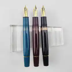 New Wingsung/Junlai 630 Smooth Piston Filling Flat Fountain Pen Resin NO.8 Nib With Golden Clip Smooth Office Writing Pens